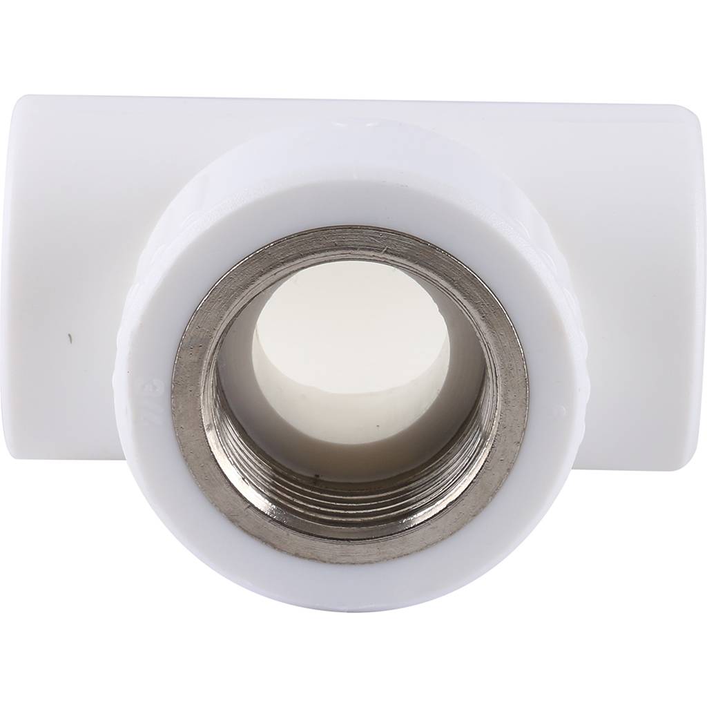 Тройник Kalde с внутренней резьбой 25х3/4 для полипропиленовых труб под сварку (цвет белый), 3222-tfo-250c25