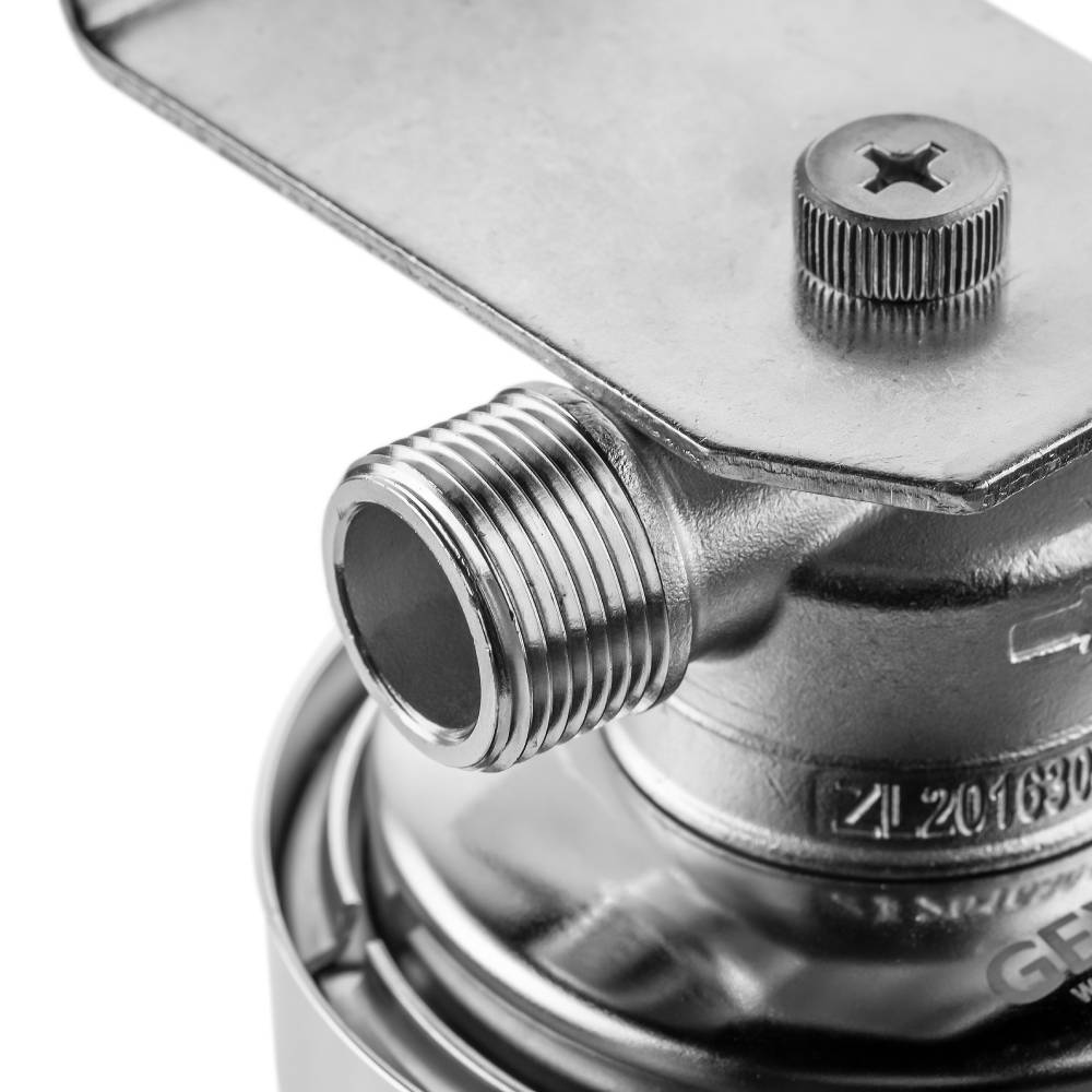 Корпус фильтра Гейзер премьер 10SL 3/4 нерж. сталь для хол. и горячей воды со сливом 3/4, 50753