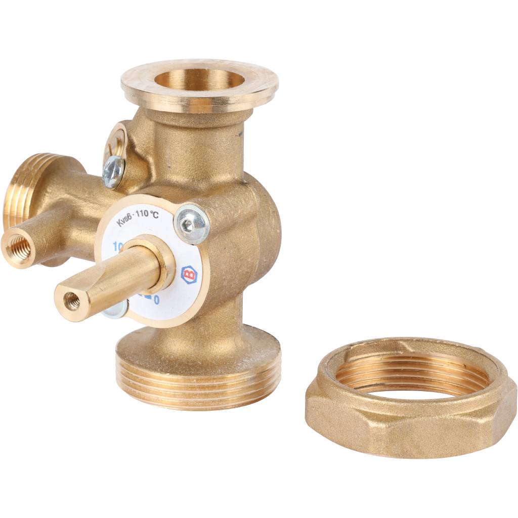 Трехходовой смесительный клапан с байпасом, соединение для насоса и коллектора BARBERI G1 1/2M. KV 6, 41D040000C