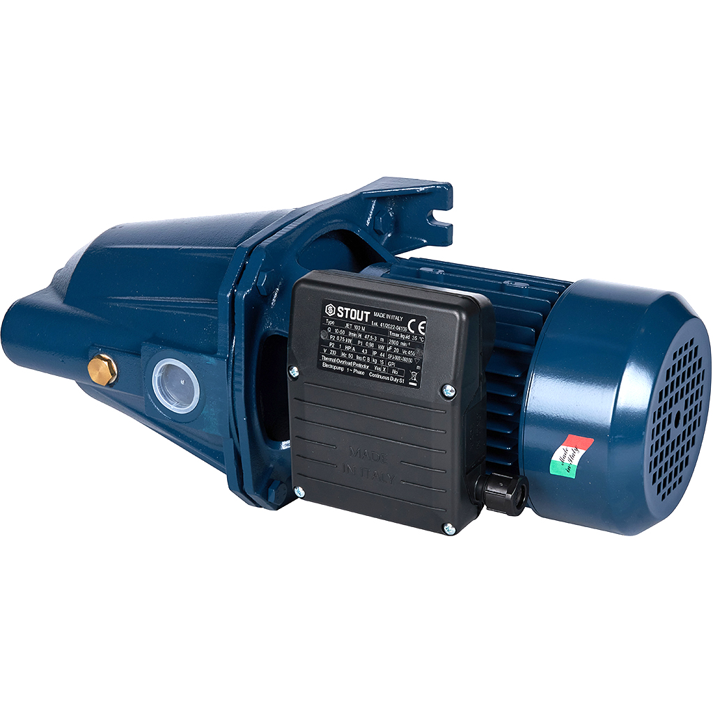 Насос поверхностный STOUT корпус-чугун,раб.колесо-латунь, Q-50л/мин, H-47,5м, SPJ-0001-000100