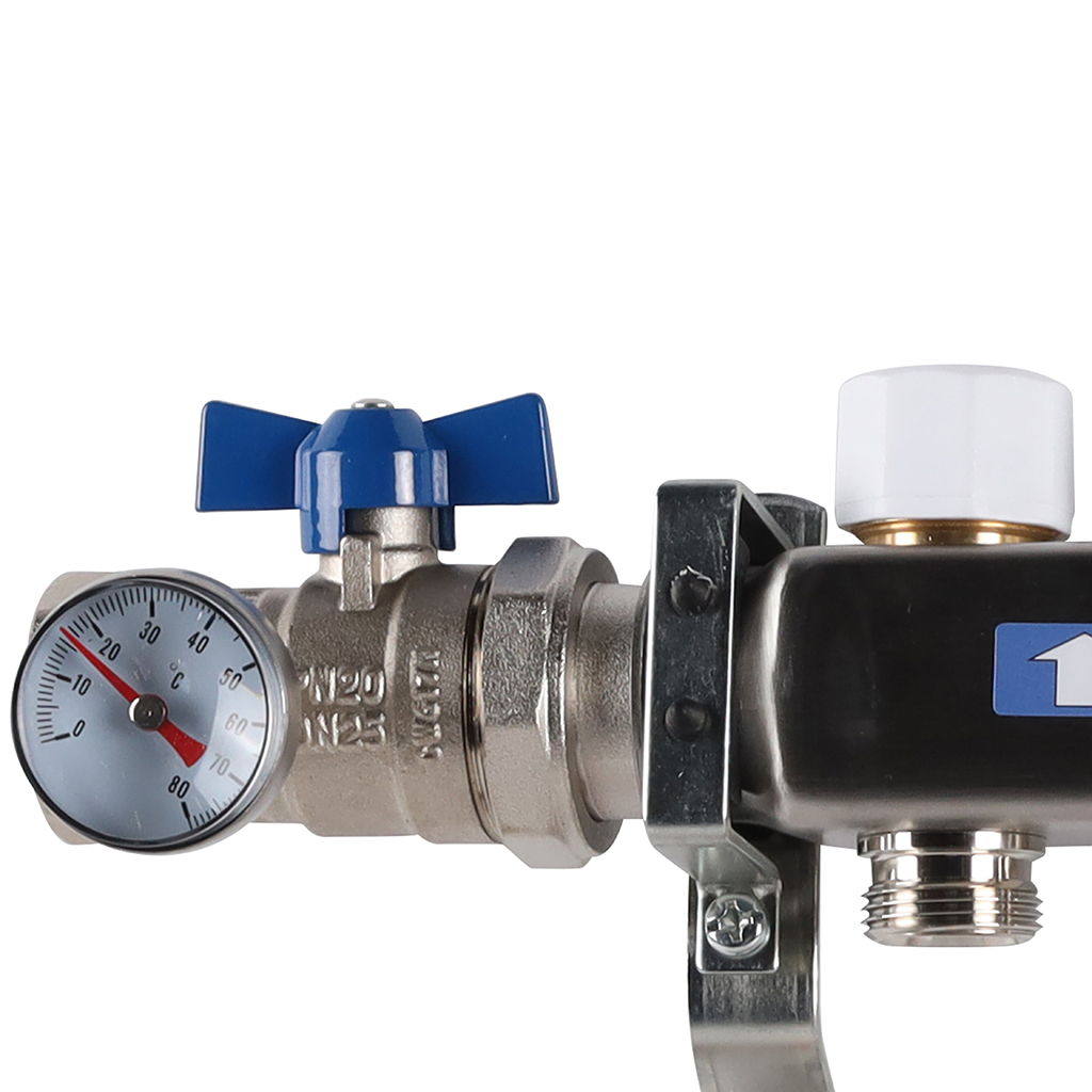 Коллектор из нержавеющей стали в сборе без расходомеров ROMMER 7 выходов, RMS-3210-000007