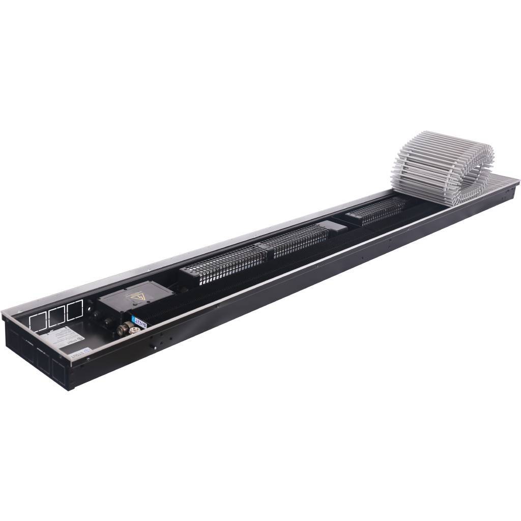 Внутрипольный конвектор STOUT SCQ-1100 75х240х2000 (Решётка роликовая) правое подключение, SCQ-1100-0724200