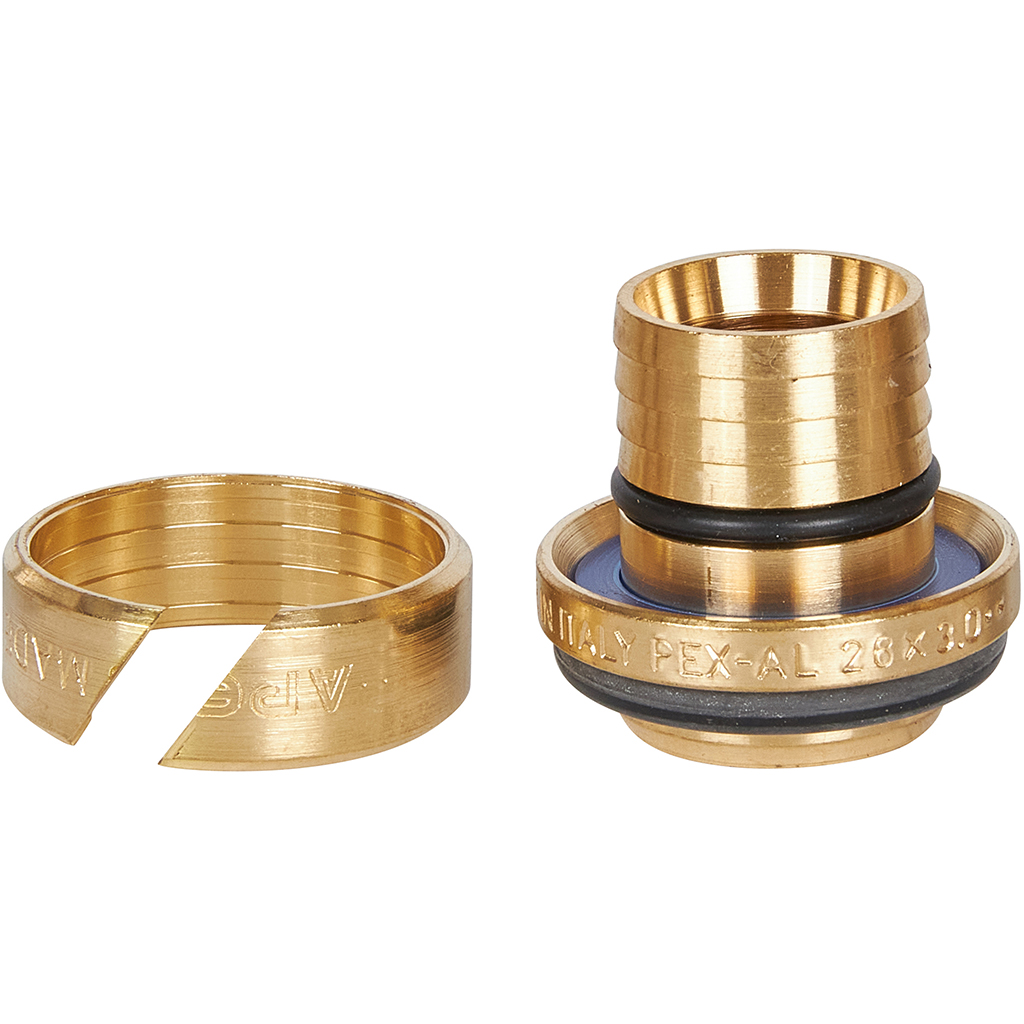 Угольник-переходник STOUT с внутренней резьбой 1 x26 для металлопластиковых труб винтовой, SFS-0007-000126