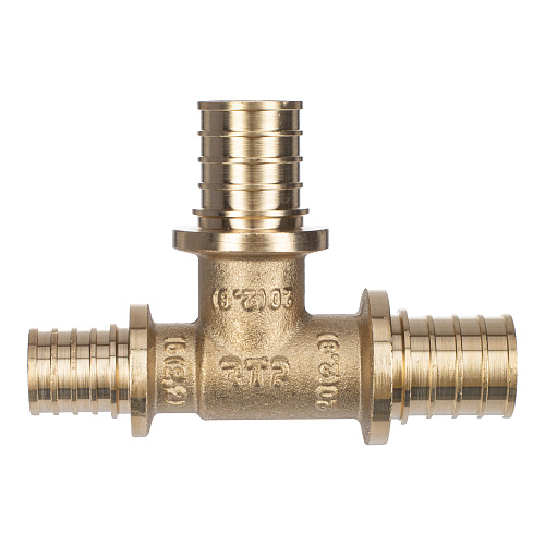 Тройник переходной аксиальный, латунь,20х20х16, желтый, RTP