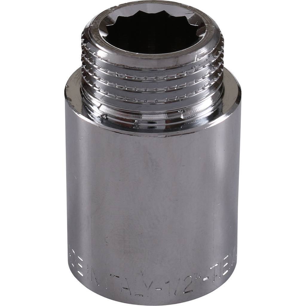 Удлинитель TIEMME НВ 30мм-1/2 хром для стальных труб резьбовой, 1500071