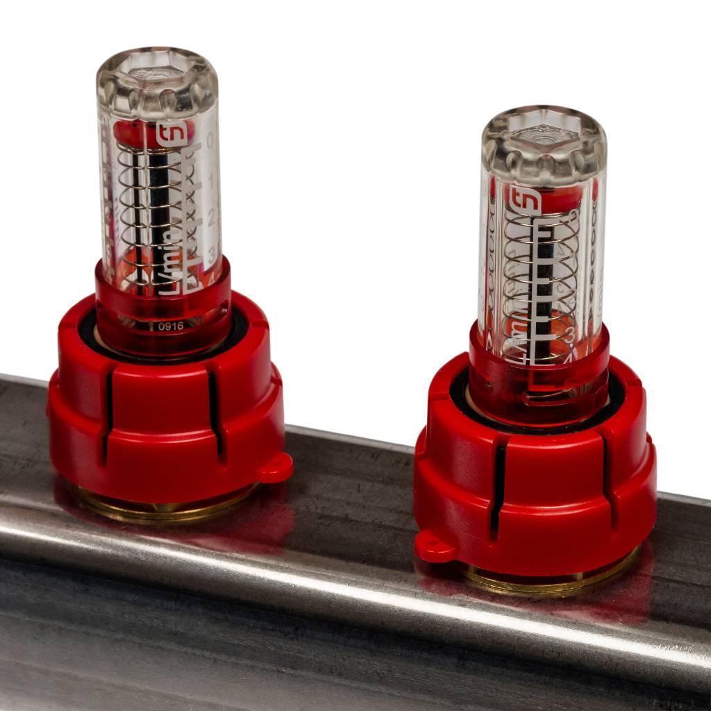 Коллектор из нержавеющей стали с расходомерами STOUT 4 выхода