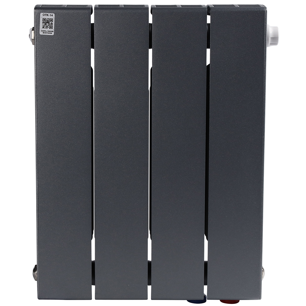 Радиатор биметаллический RIFAR SUPReMO VENTIL 350 SVR 4 секций нижнее правое подключение (Цвет ТИТАН), 4RS35.VR-4-TI