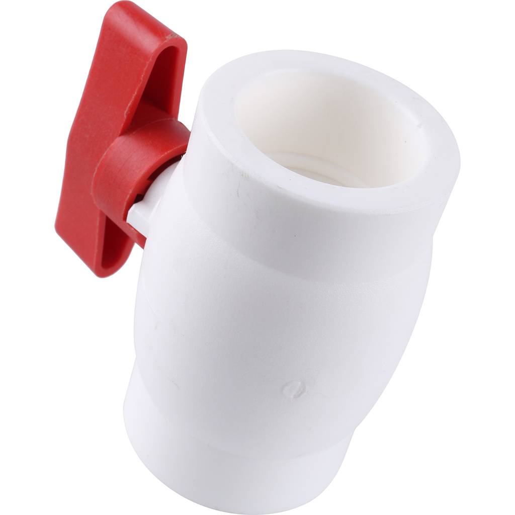 Мини-кран шаровой Kalde с красной ручкой для полипропиленовых труб d=32, 3242-vlm-320002