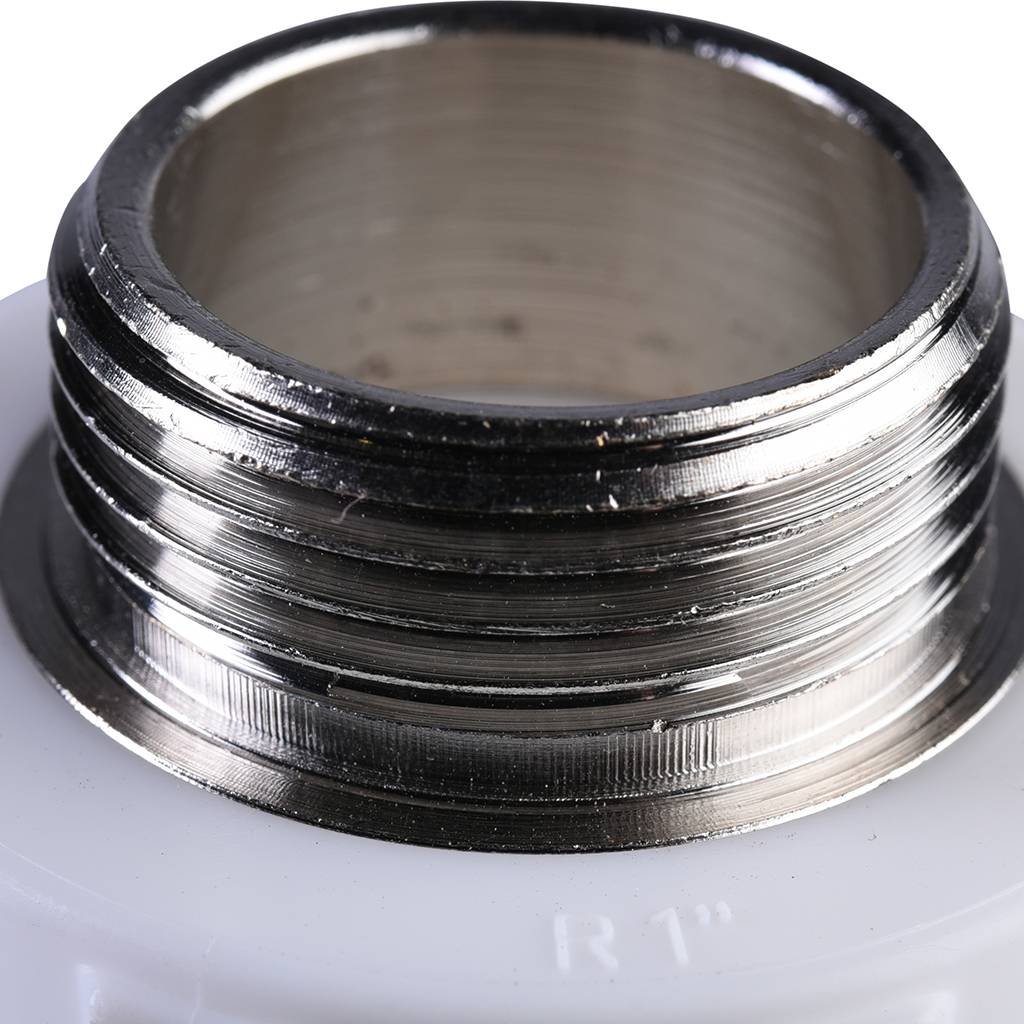 Тройник Политэк 32x1 с наружной резьбой для полипропиленовых труб под сварку (цвет белый), 9510003201