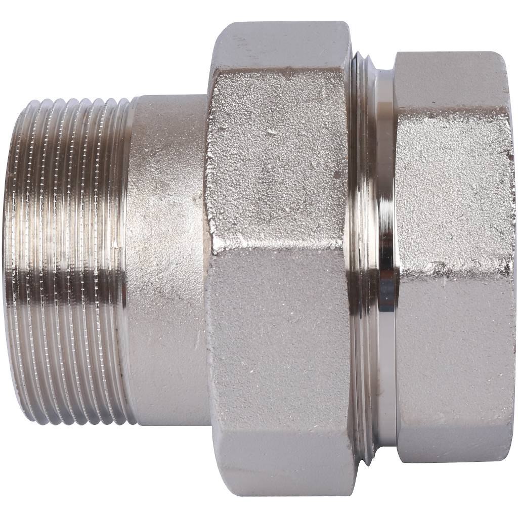 Разъемное соединение STOUT американка ВН 2 никелированное, уплотнение под гайкой по плоскости, SFT-0045-000002