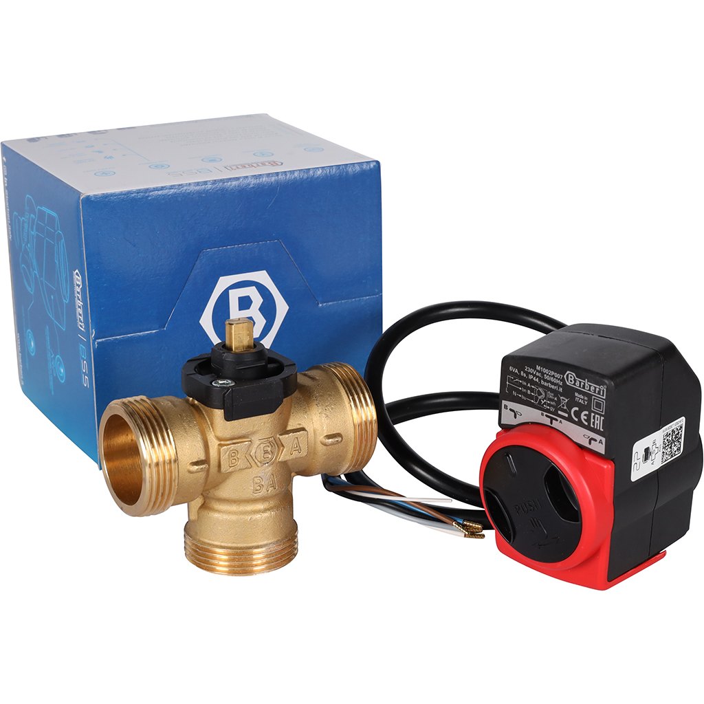 Компактный 3-Ходовой зональный клапан, сервопривод 230V STOUT с кабелем 1м, НР 1 1/4, SVM-0170-300132