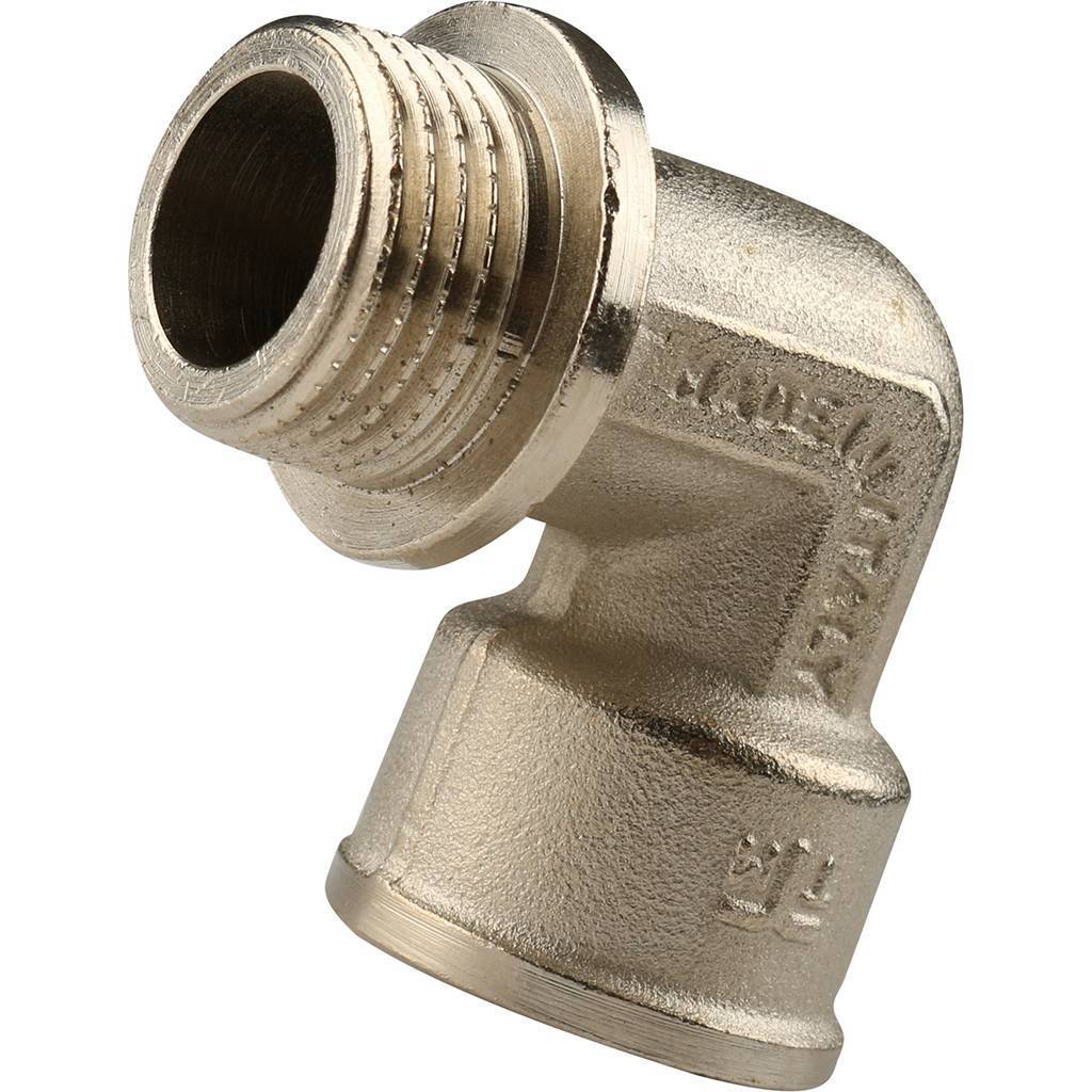 Угольник TIEMME НВ никелированный с упором 1/2х1/2, 1500141