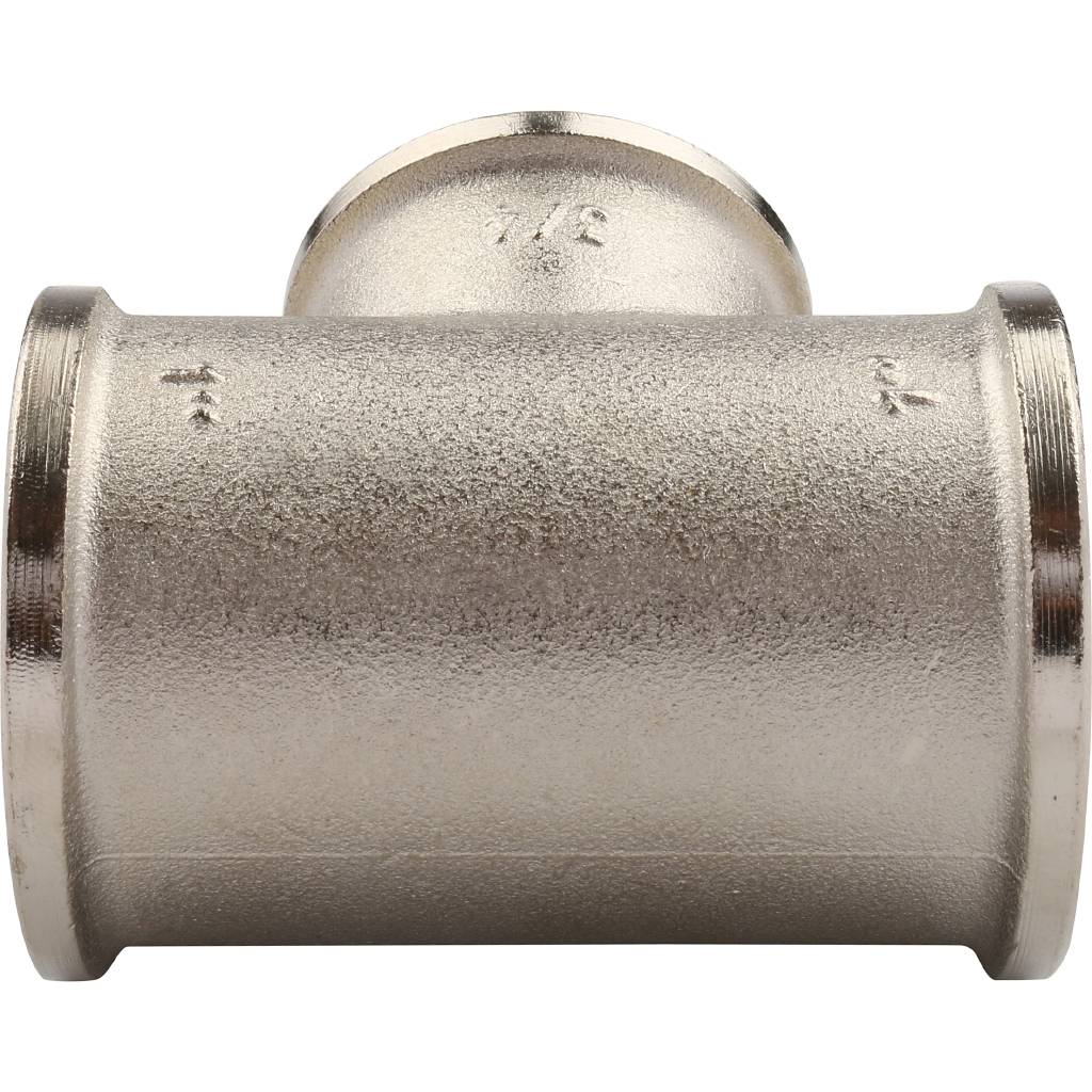 Тройник TIEMME ВВ никелированный 1х3/4х1 для стальных труб резьбовой, 1500224