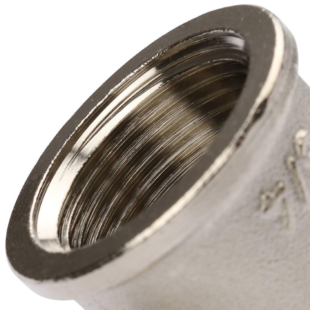 Тройник TIEMME ВВ никелированный 3/4х1/2х3/4 для стальных труб резьбовой, 1500151