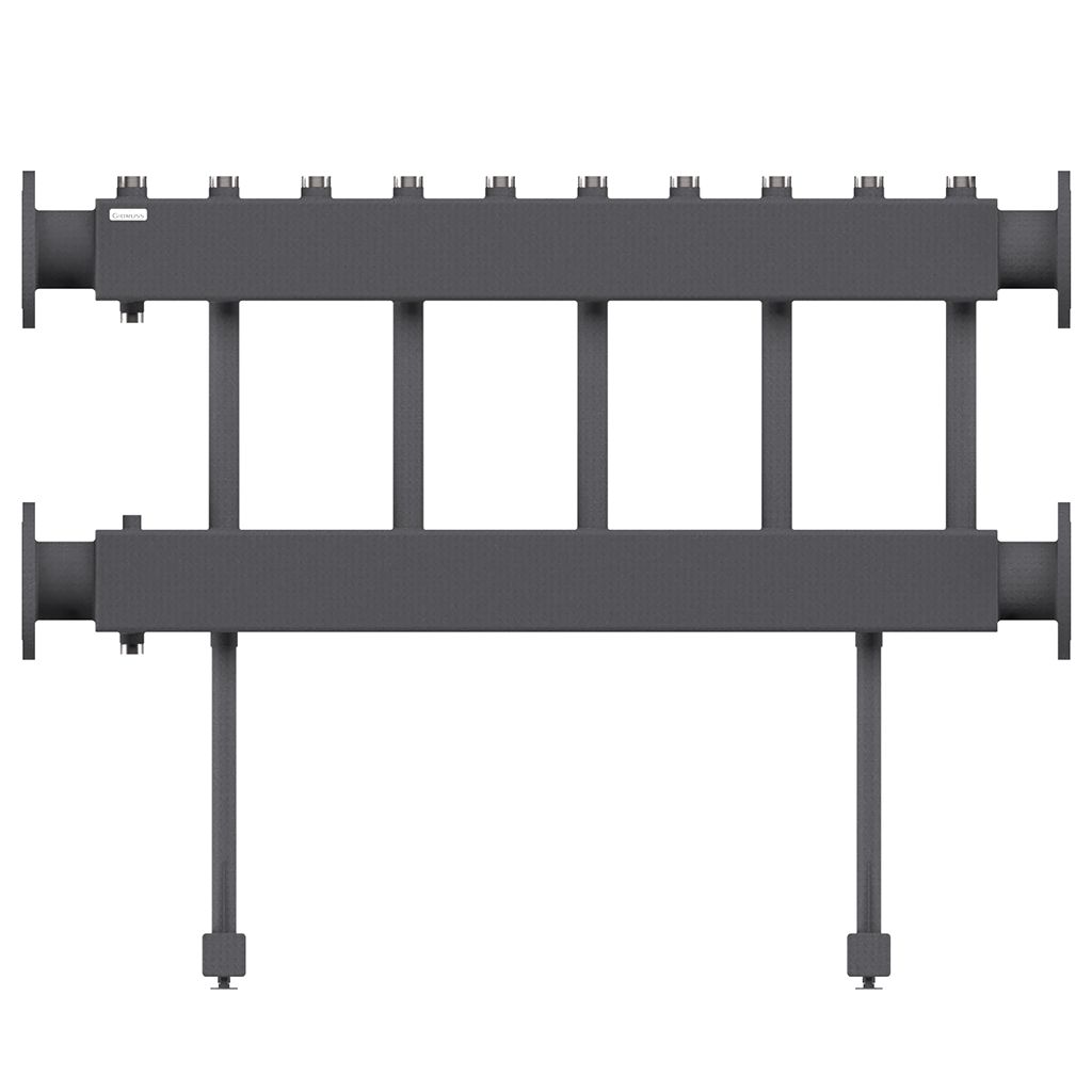 Модульный коллектор GIDRUSS MK-1000-5x32 (до 1 мВт, 2 магистр. подкл. Фл.Ду100, 5 контуров G 1 вверх или вниз)