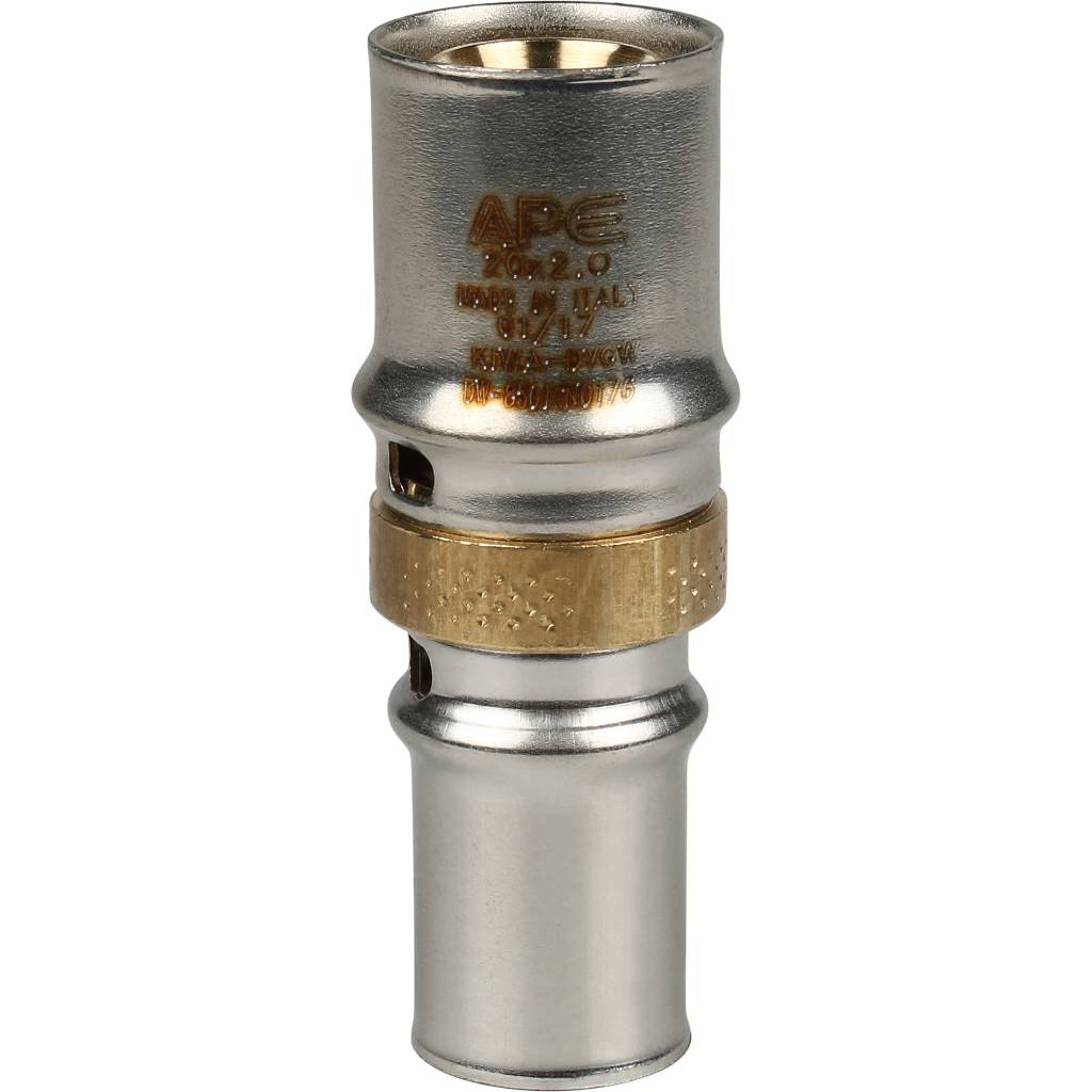 Муфта STOUT соединительная переходная 20х16 для металлопластиковых труб прессовой, SFP-0004-002016