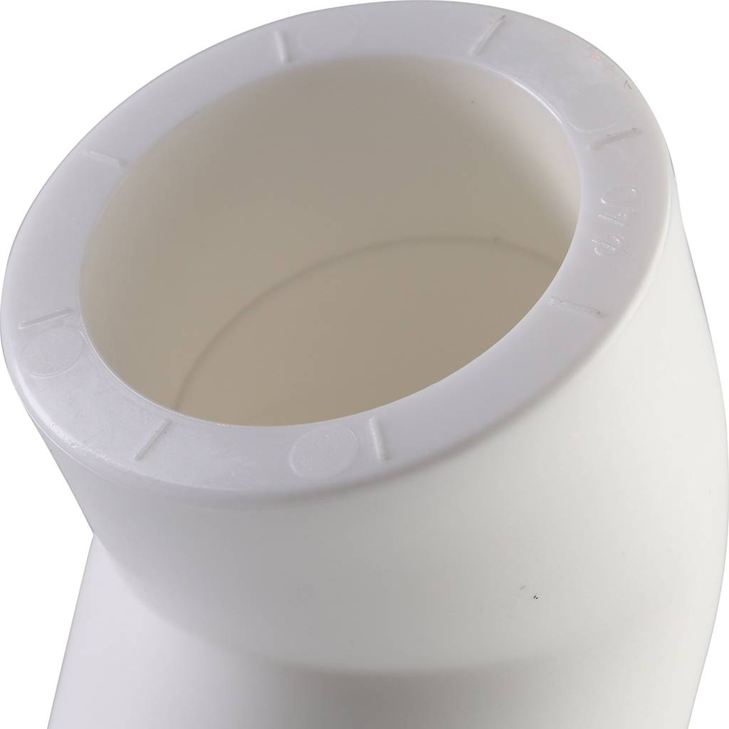 Угольник Политэк d=40 45* для полипропиленовых труб под сварку (цвет белый)