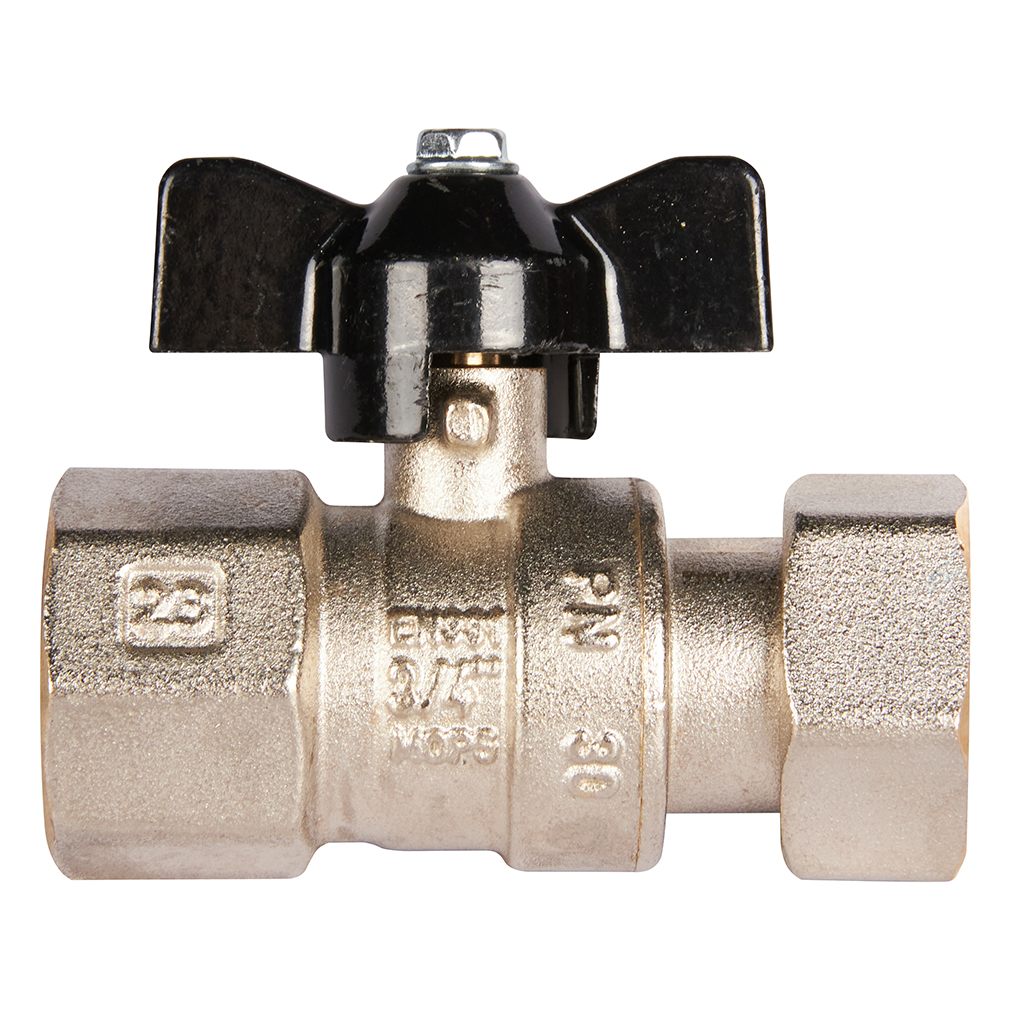 Кран шаровой STOUT с накидной гайкой ВР/накидная гайка, ручка бабочка 3/4x3/4, SVB-0009-000020