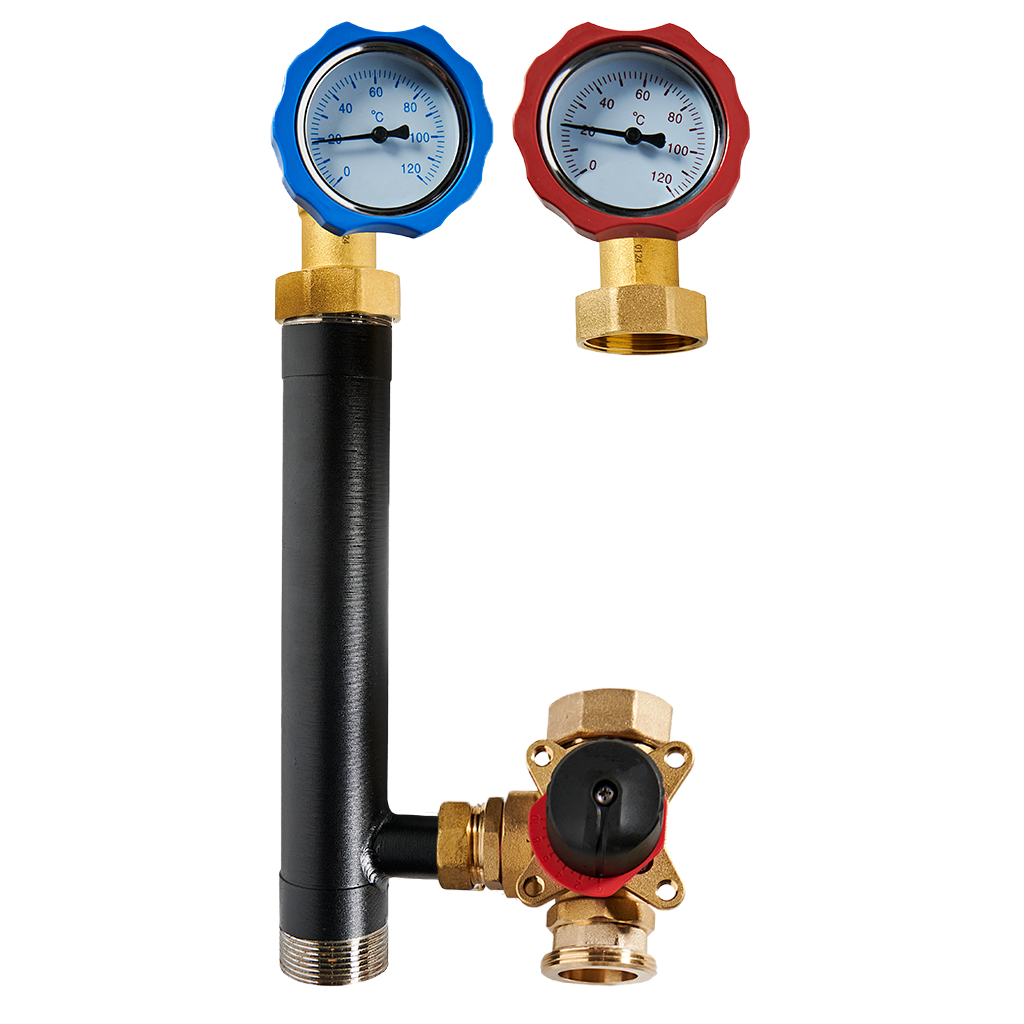 Насосная группа ROMMER с 3-х ходовым приводным смесителем 1  без насоса RDG-0003-012501