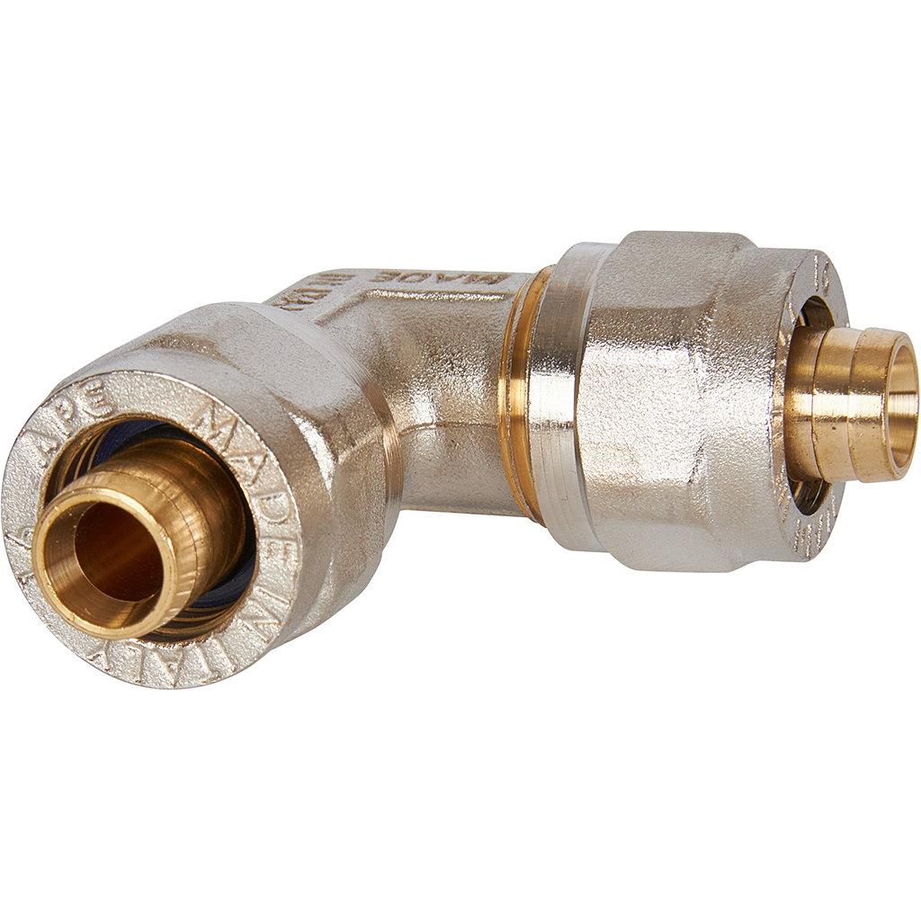 Угольник STOUT  90° 16х16 для металлопластиковых труб винтовой, SFS-0003-001616