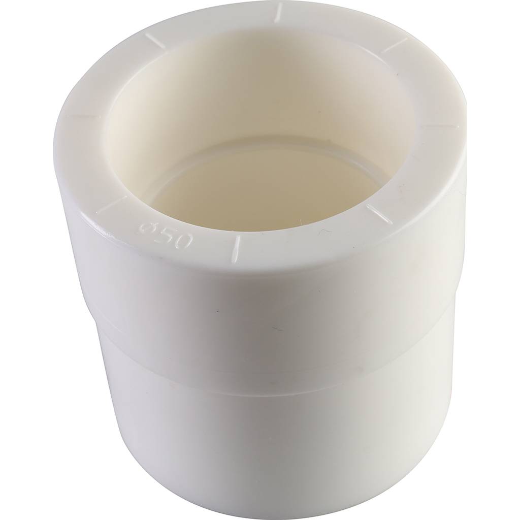 Муфта переходная внутр./наруж. Политэк 63х50 для полипропиленовых труб под сварку (цвет белый)