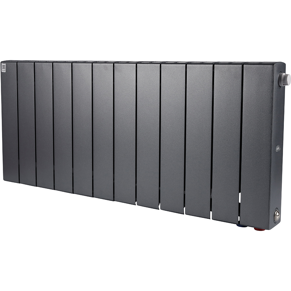 Радиатор биметаллический RIFAR SUPReMO VENTIL 350 SVR 12 секций нижнее правое подключение (Цвет ТИТАН), 4RS35.VR-12-TI