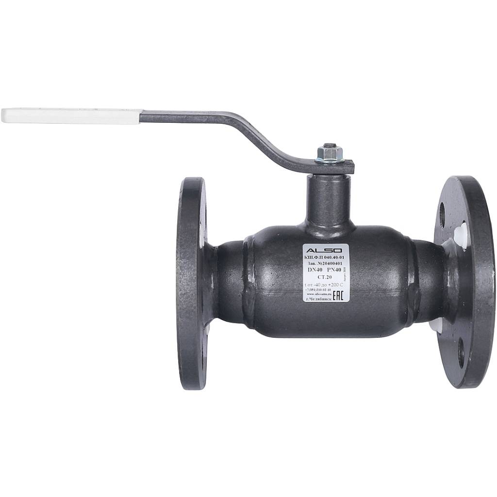 Кран шаровой ALSO КШФП Ду40 Ру 4,0 МПа из Ст.20 полнопроходной, КШ.Ф.П.040.40-01