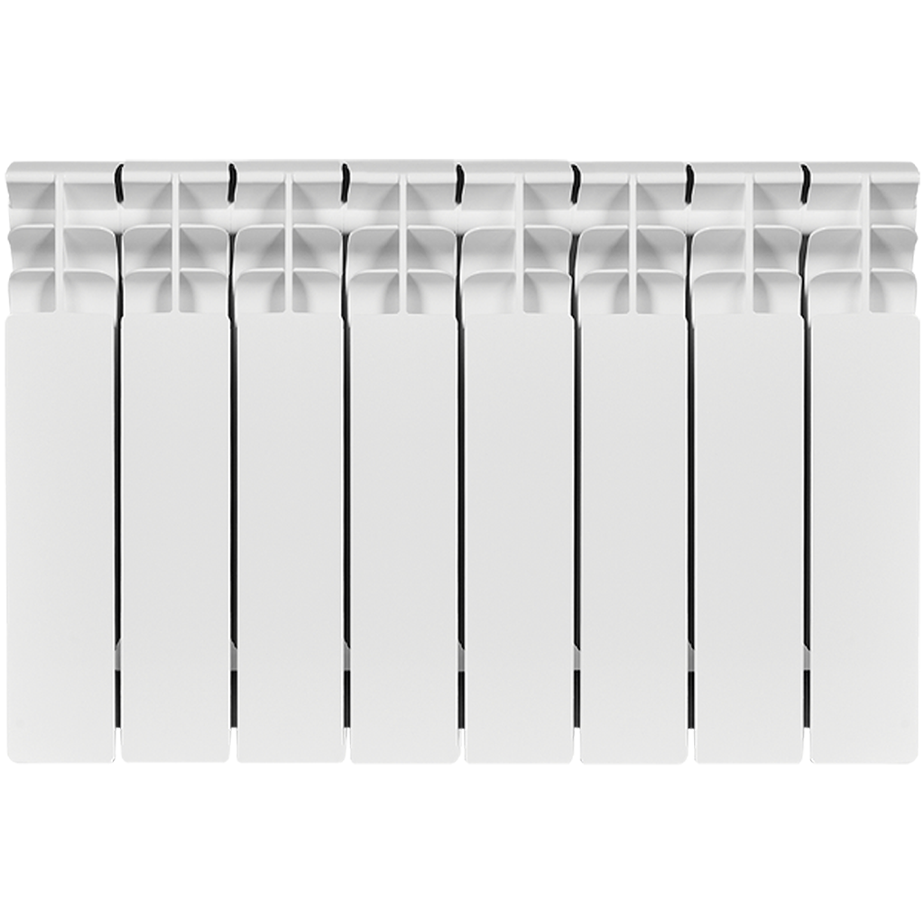 Радиатор биметаллический STOUT TITAN 350 8 секций боковое подключение (белый RAL 9016), SRB-3310-035008