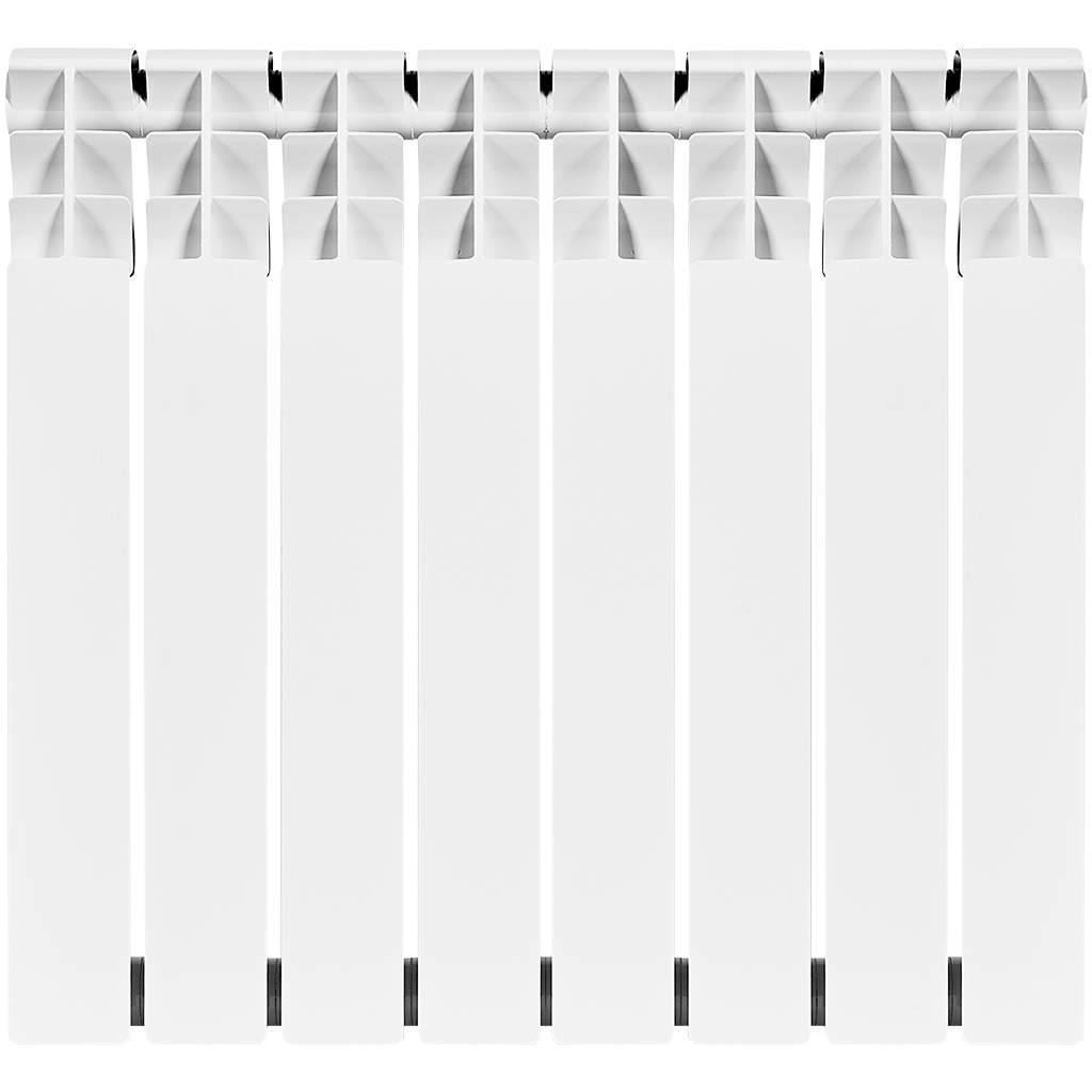 Радиатор биметаллический ROMMER Optima BM 500 8 секций боковое подключение (RAL9016)