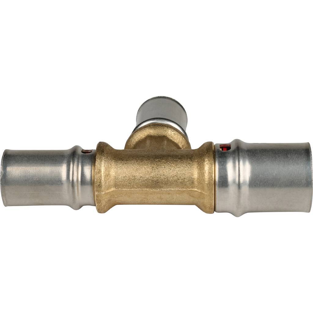 Тройник переходной STOUT 20х16х16 для металлопластиковых труб прессовой, SFP-0005-201616