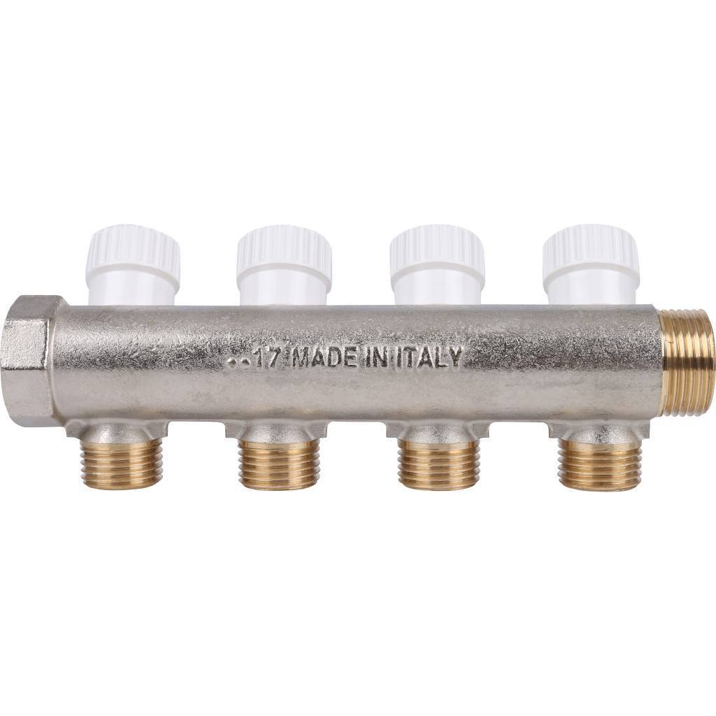 Коллектор распределительный STOUT 3/4 , 4 отвода 1/2