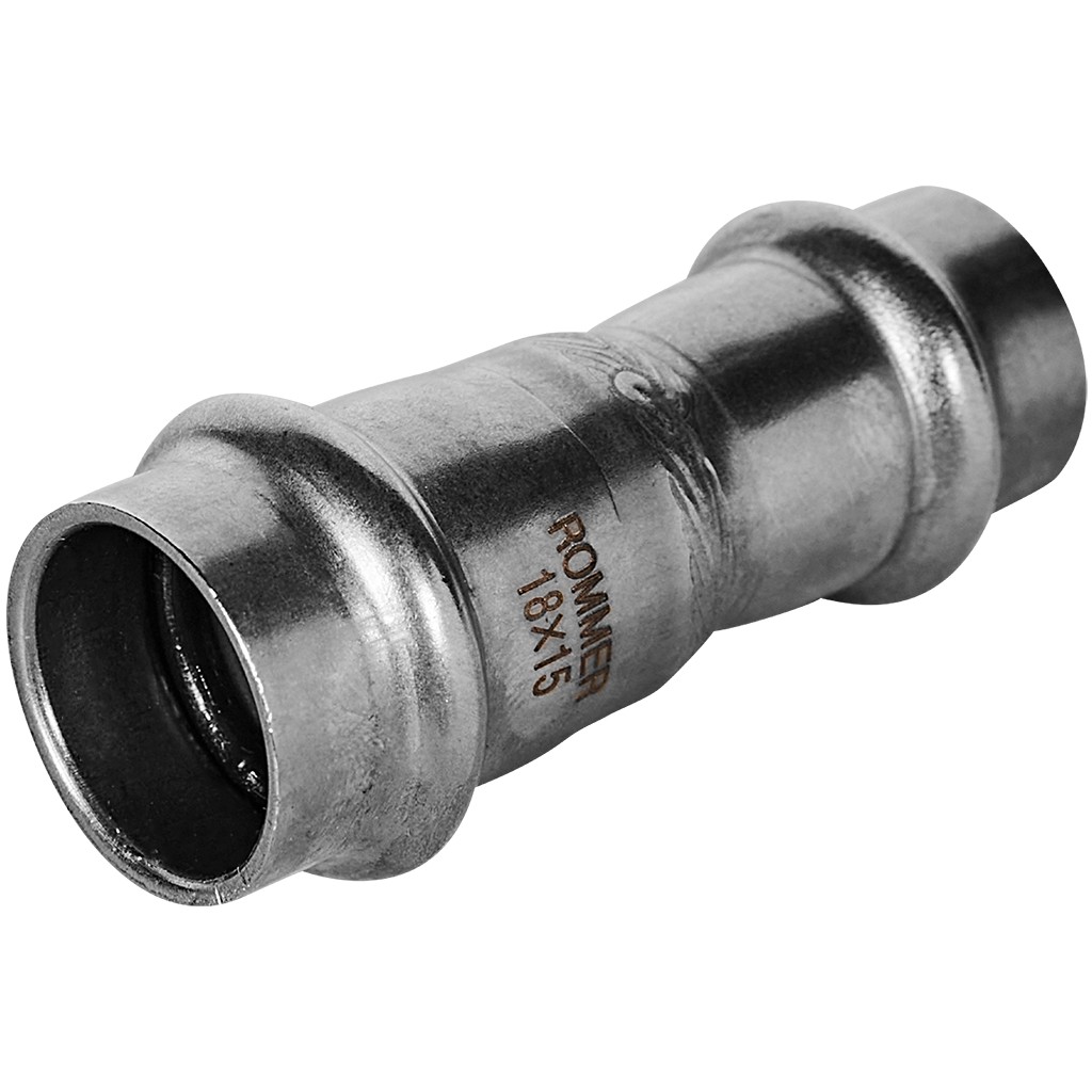 Муфта ROMMER переходная ВПр, 18х15, из нержавеющей стали прессовой, RSS-1018-001815