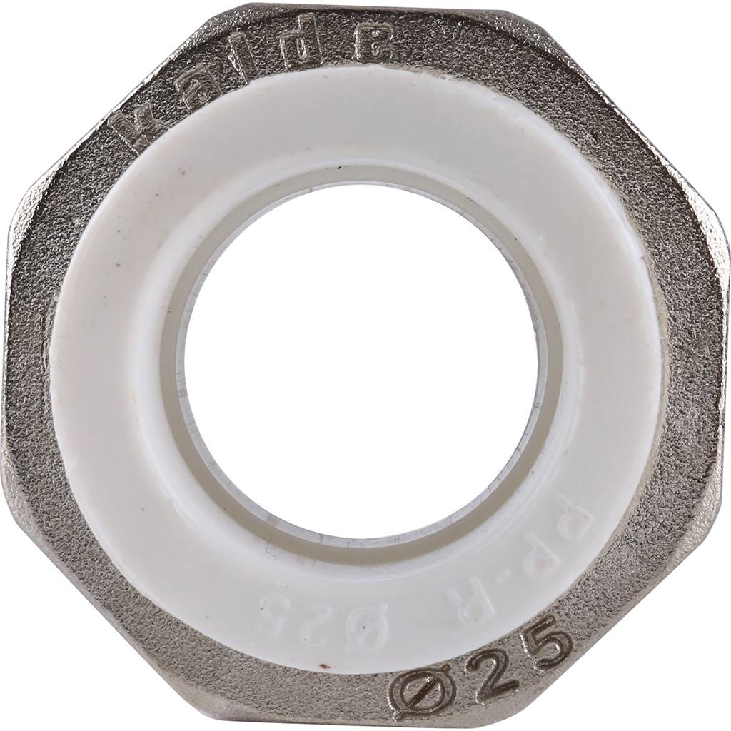 Муфта разъемная Kalde с наружной резьбой 25x1 для полипропиленовых труб под сварку (цвет белый)