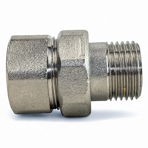 Американка прямая, латунь 1_1/2, никель, РТП