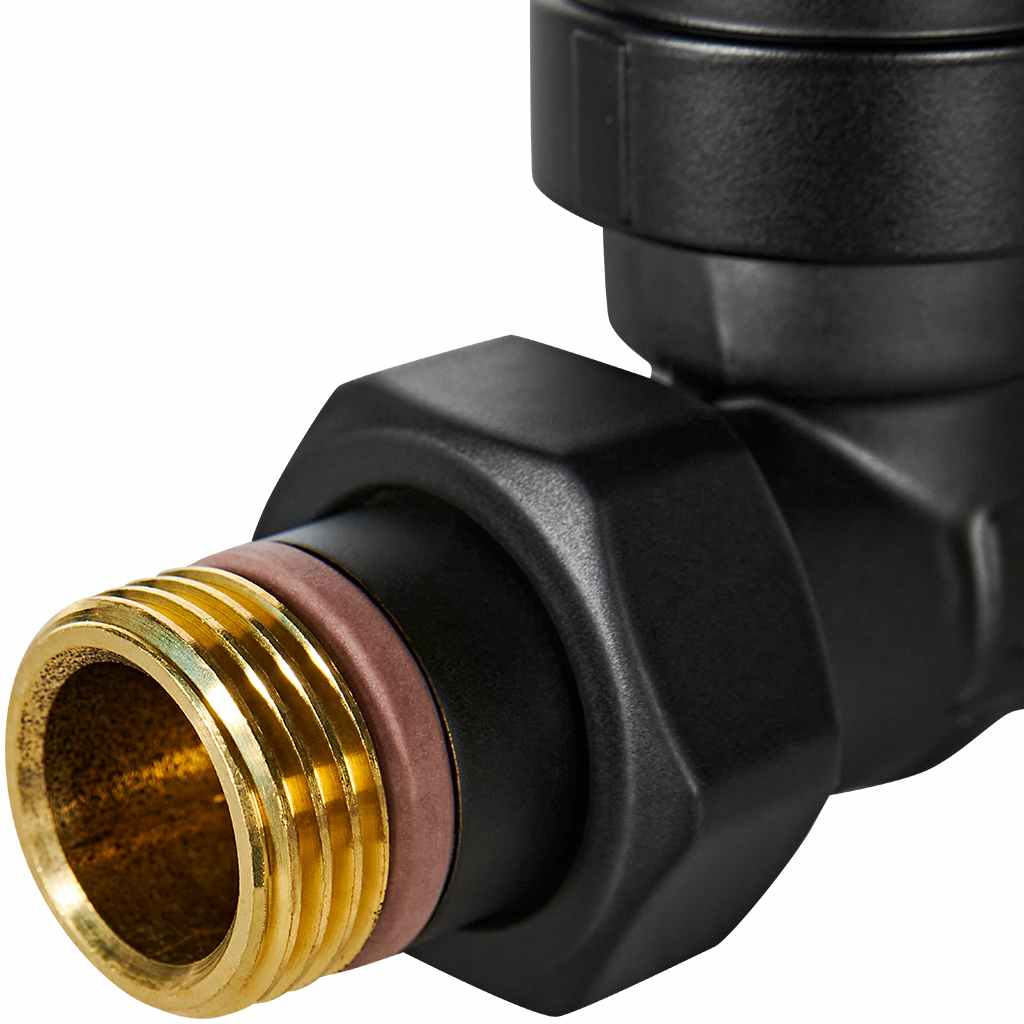 Комплект клапанов термостатических STOUT Design черный, прямой 1/2, SVTDK-0001-000015B