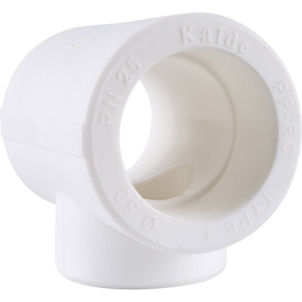 Тройник переходной Kalde 50x40x50 для полипропиленовых труб под сварку (цвет белый), 3212-tio-504050