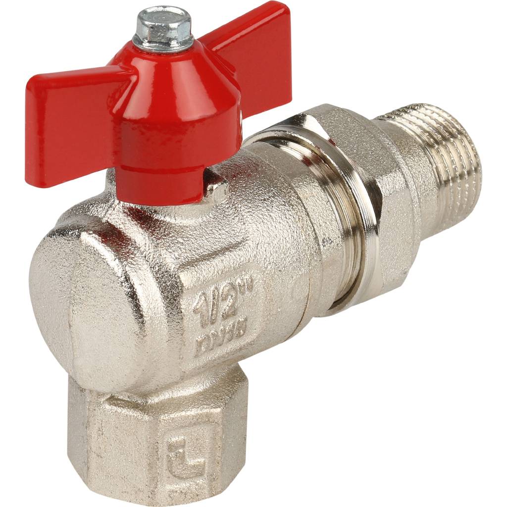 Кран шаровой Itap угловой полнопроходной IDEAL 298 1/2 (бабочка), американка, 36362