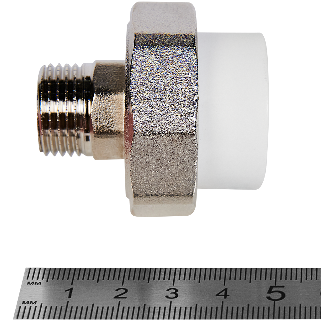 Муфта комбинированная Pro Aqua d=25-1/2 PP-R разъемная (американка) НР Белая
