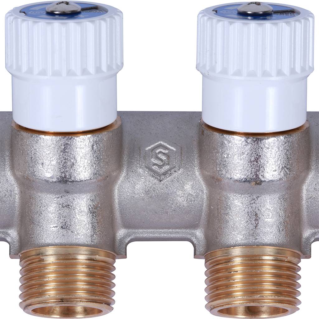 Коллектор распределительный STOUT 3/4, 4 отвода 1/2  плоское уплотнение