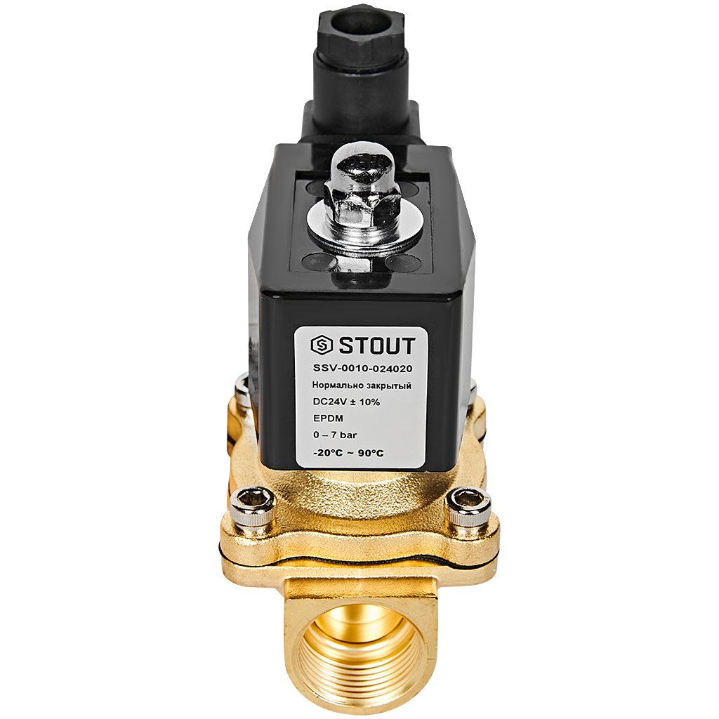 STOUT Клапан соленоидный (электромагнитный) прямого действия НЗ 24В G3/4 SSV-0010-024020