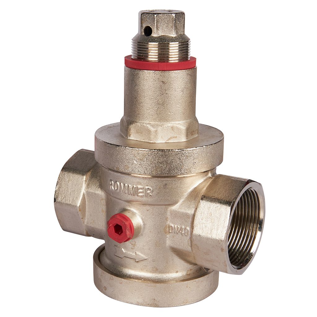 Редуктор давления ROMMER PN25 вн/вн 1 1/2  с выходом под манометр, RVS-0008-000040