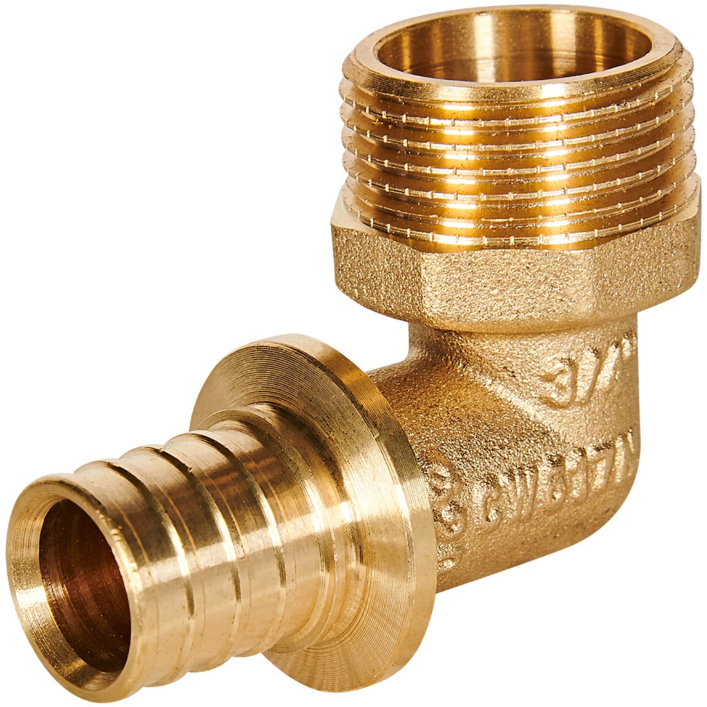 Угольник-переходник с наружной резьбой ROMMER 20xG 3/4 для труб из сшитого полиэтилена аксиальный