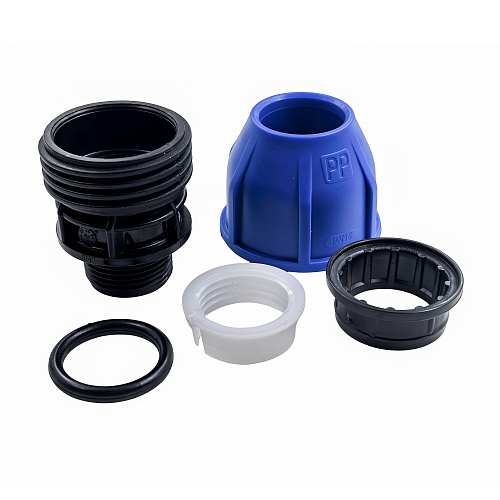 Муфта компрессионная, полипропилен наружная резьба 25х 3/4, для полиэтиленовых труб, РТП