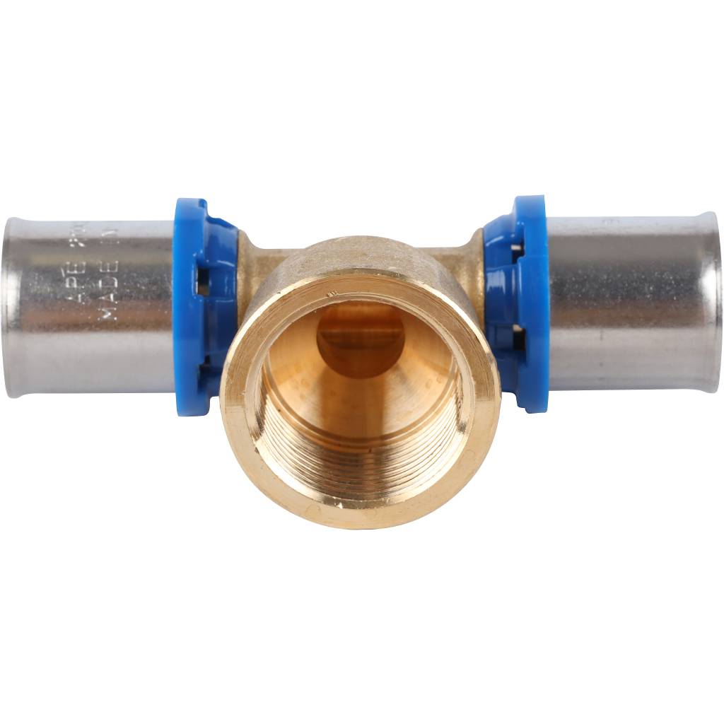 Тройник-переходник APE с внутренней резьбой 20х3/4 х20 для металлопластиковых труб прессовой, ARL2104202