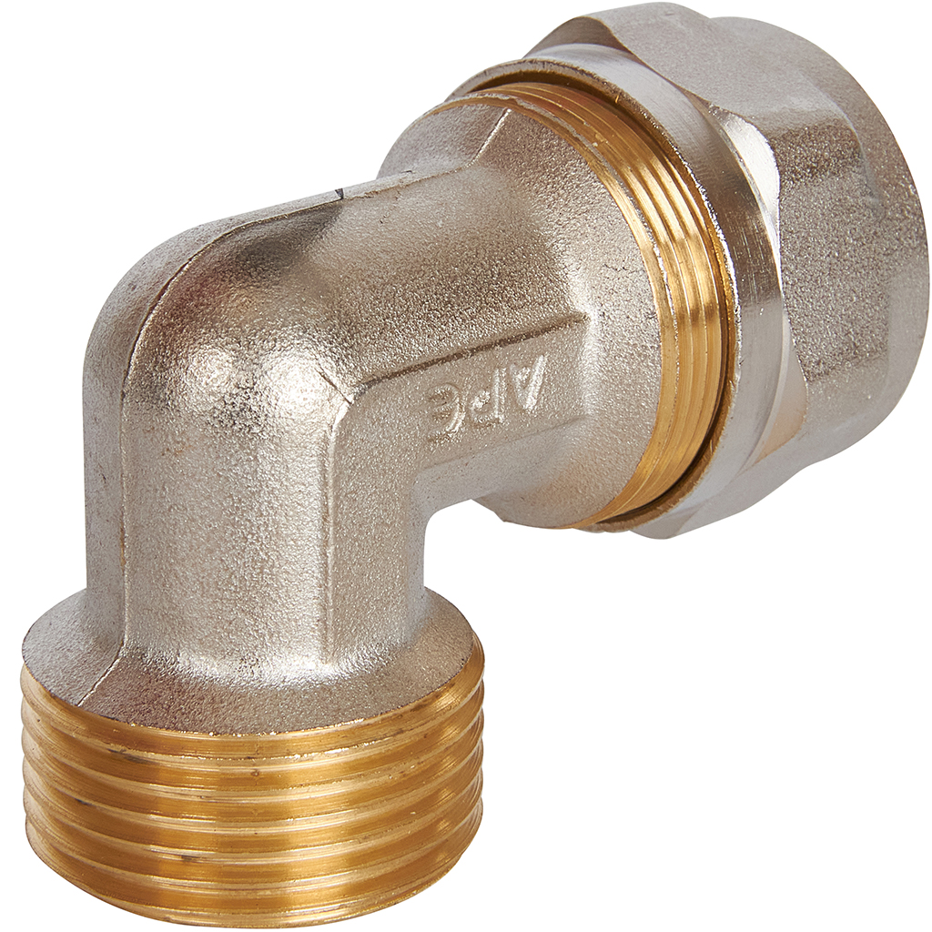 Угольник-переходник STOUT с наружной резьбой 1 x26 для металлопластиковых труб винтовой, SFS-0006-000126