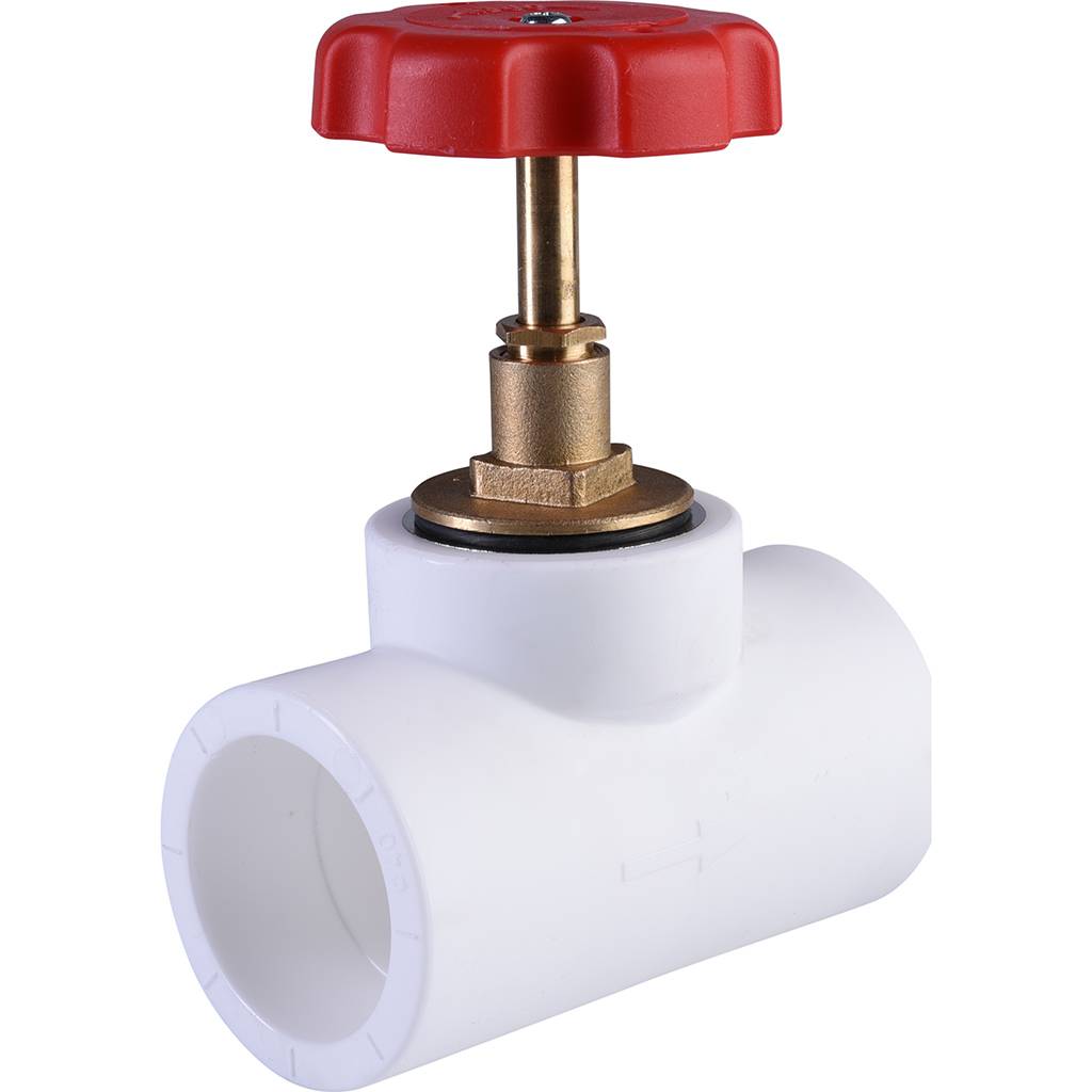 Вентиль Политэк d=40 для полипропиленовых труб под сварку (цвет белый), 9700000040