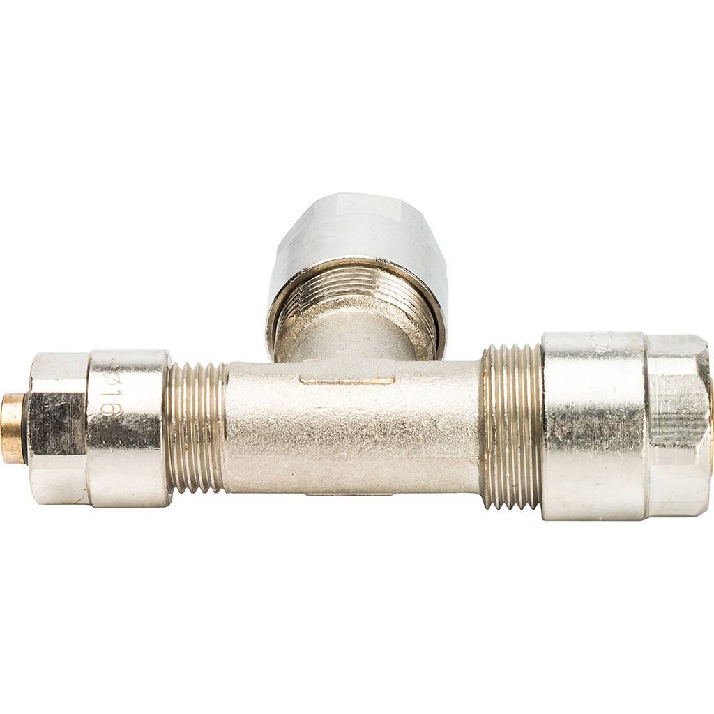 Тройник переходной Prandelli Multyrama (20.2х20.2х16.2) для металлопластиковых труб винтовой, 103.32.44.1