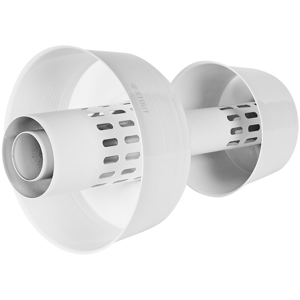 STOUT SCR-6010-800003 STOUT Оголовок вертикальный с ветрозащитой традиц. коакс. D60(п)/100(п) БЕЛЫЙ широкий, SCR-6010-800003