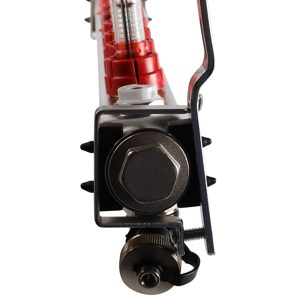 Коллектор из нержавеющей стали с расходомерами ROMMER, с клапаном вып. воздуха и сливом 11 выходов, RMS-1201-000011