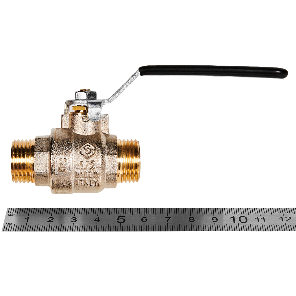 Кран шаровой полнопроходной STOUT НР/НР ручка рычаг 1/2